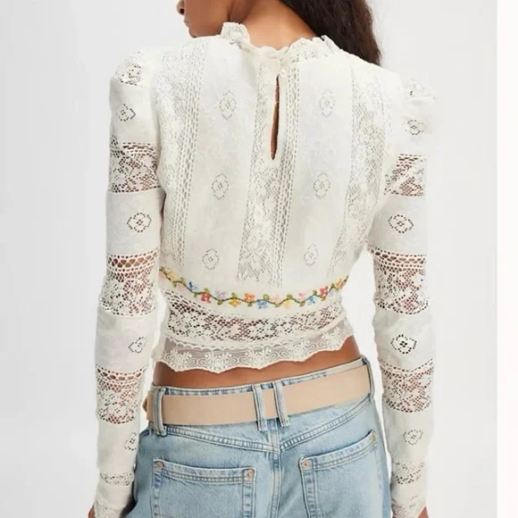 Free People Garden Grace Top xs - Picture 3 of 11
